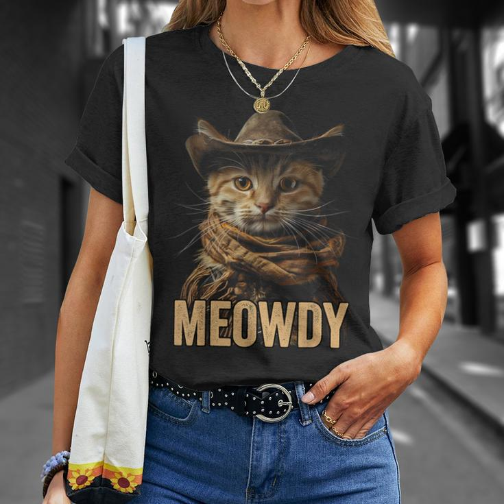 Meowdy Cowboy Cat Country Western Cat T-Shirt Gifts for Her