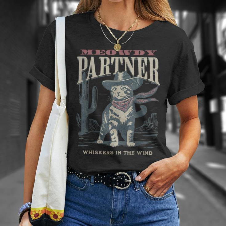 Meowdy Partner Cowboy Cat Country Western Cat T-Shirt Gifts for Her