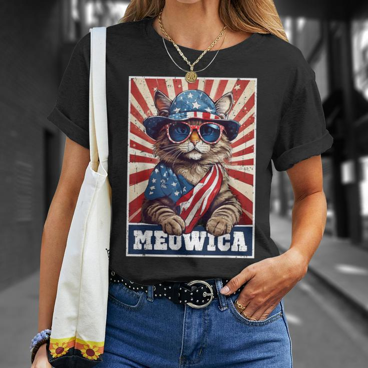 Meowica 4Th Of July Cat American Flag Cat 4Th Of July T-Shirt Gifts for Her