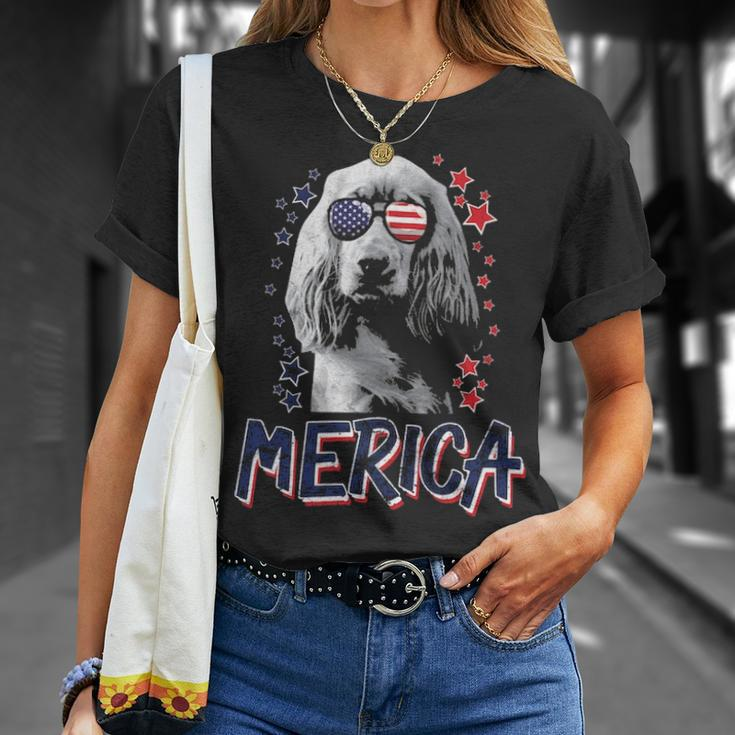 Merica English Cocker Spaniel Dog 4Th Of July Usa T-Shirt Gifts for Her