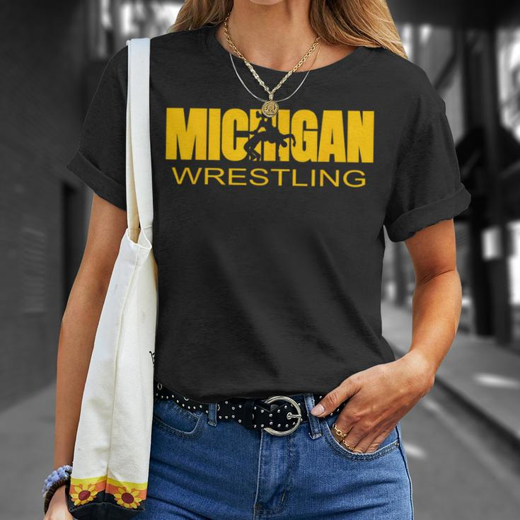 Michigan Wrestling Freestyle Wrestler Mi The Wolverine State T-Shirt Gifts for Her