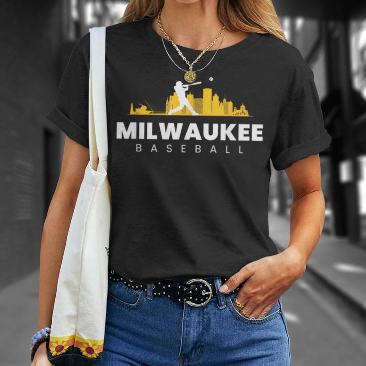Milwaukee Baseball Vintage Minimalist Retro Baseball Lover T-Shirt Gifts for Her