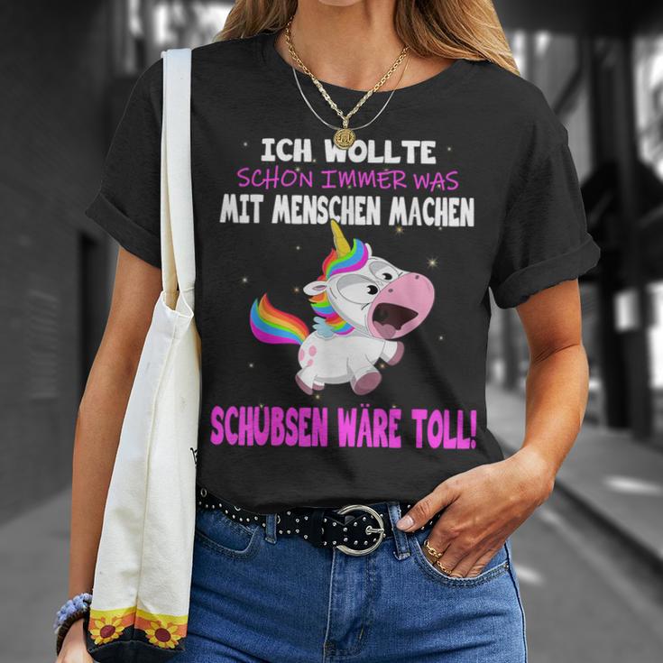 Was Mit Menschen Machen Unicorn Saying T-Shirt Geschenke für Sie