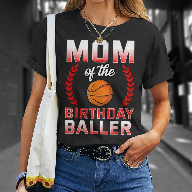 Mom Of The Birthday Boy Basketball Bday Celebration T-Shirt Gifts for Her