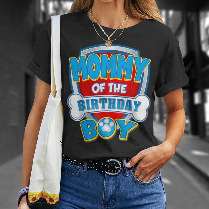 Mommy Of The Birthday Boy Dog Paw Family Matching T-Shirt Gifts for Her