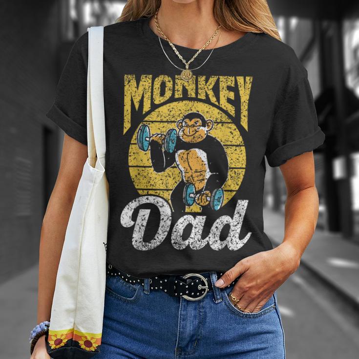 Monkey Dad Monkeys Lover Animal Saying Father Daddy Papa T-Shirt Gifts for Her