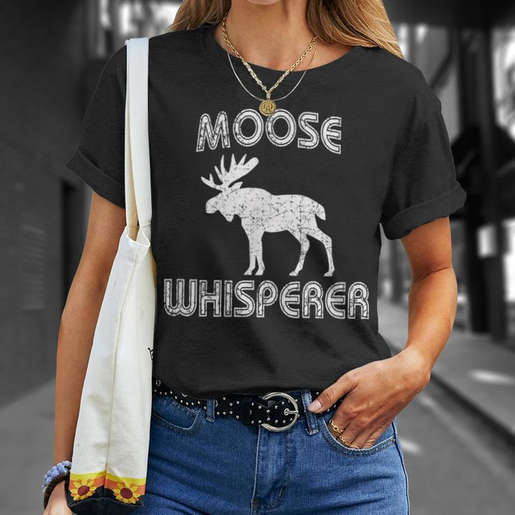 Moose Whisperer Vintage Bull Moose Antlers T-Shirt Gifts for Her