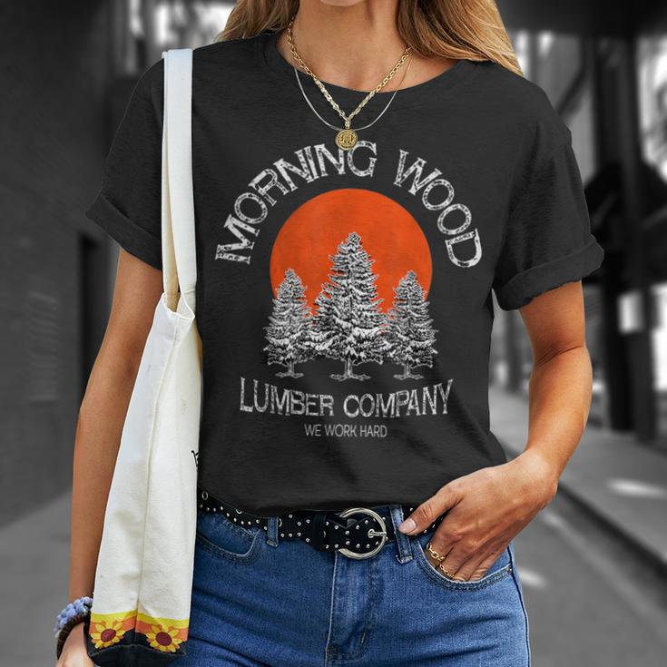 Morning Wood Lumber Company Camping Carpenter T-Shirt Gifts for Her