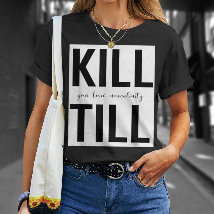 Motivation Schwarzes T-Shirt Kill Your Fears Mentally, Till in Weiß Geschenke für Sie
