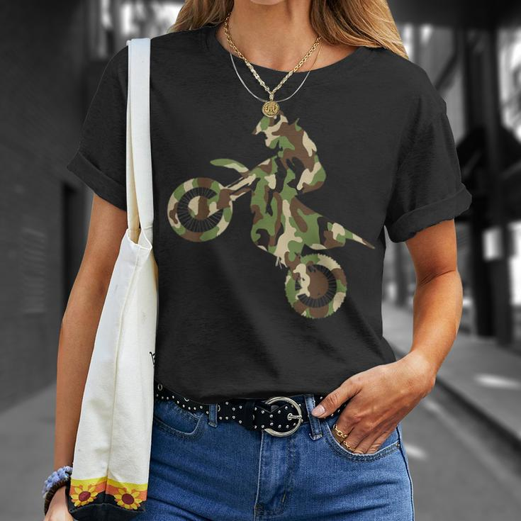 Motocross Dirt Bike Racing Camo Camouflage Boys T-Shirt Gifts for Her