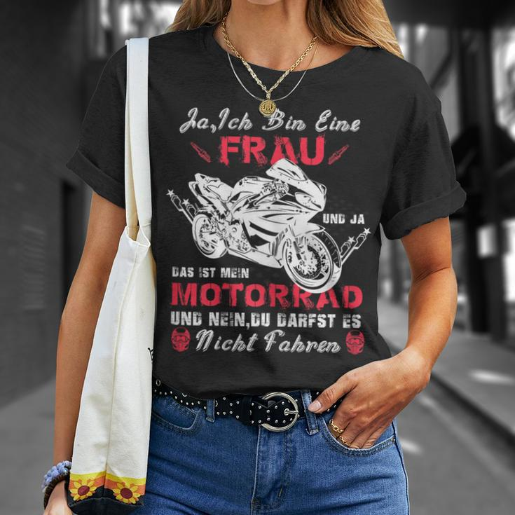 Motorrad Motorradfahrerin Geschenk Spruch Bikerin Vintatge T-Shirt Geschenke für Sie