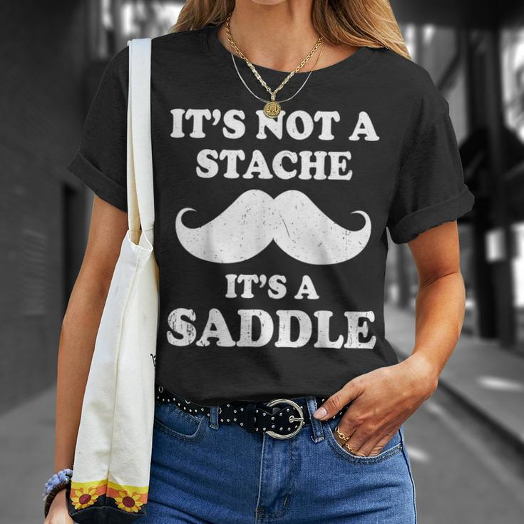 Mustache It's Not A Stache It's A Saddle Moustache Ride T-Shirt Gifts for Her