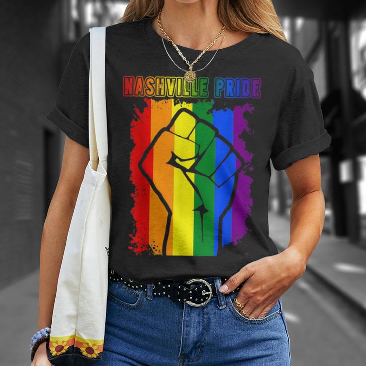 Nashville Lgbt Pride Month Lgbtq Rainbow Flag For Gay T-Shirt Gifts for Her