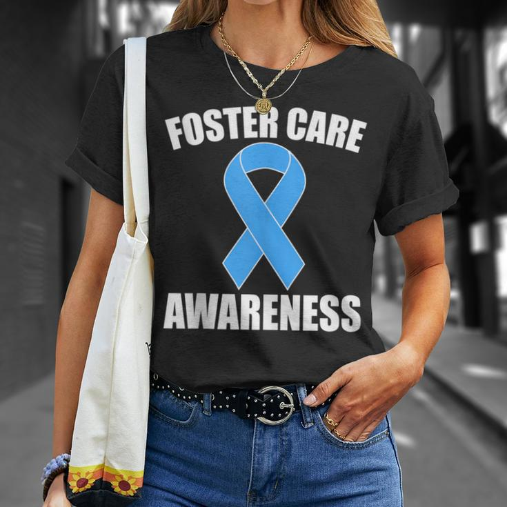 National Foster Care Month Blue Ribbon Foster Care Awareness T-Shirt Gifts for Her