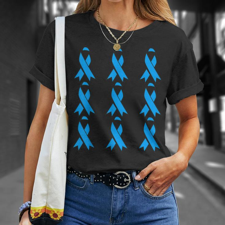 National Foster Care Month Multiple Blue Ribbons T-Shirt Gifts for Her