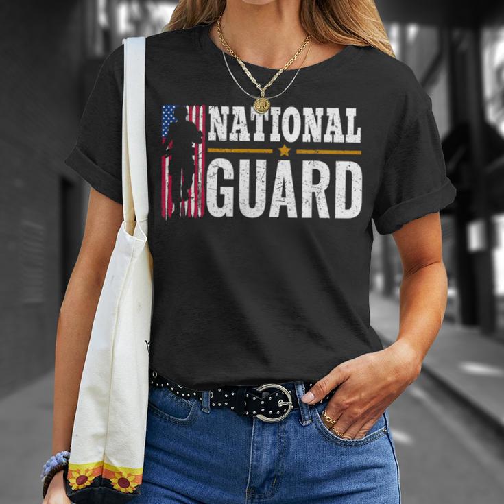 National Guard American Flag Proud Patriotic T-Shirt Gifts for Her