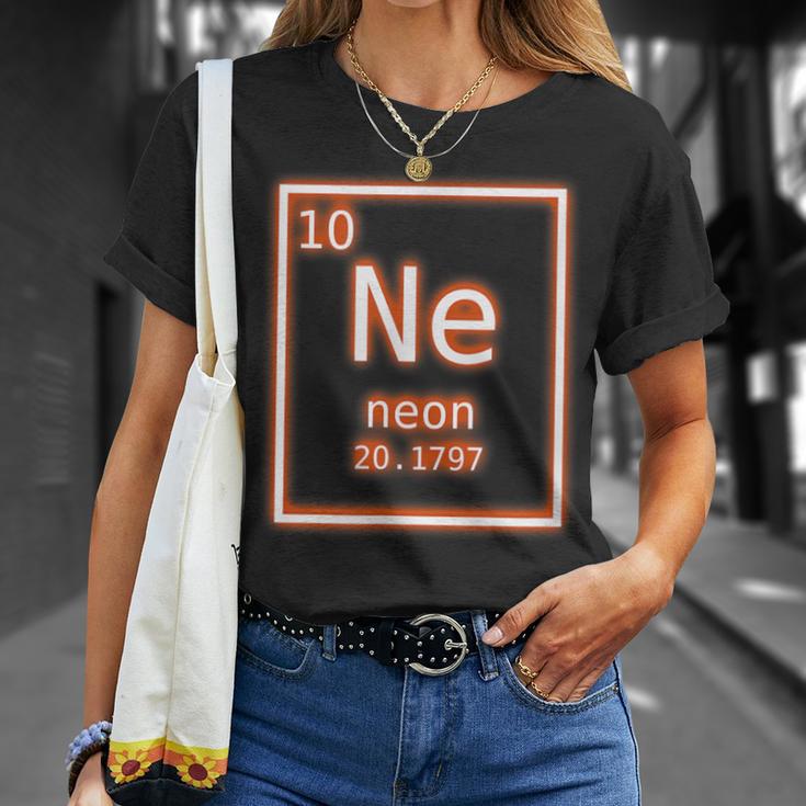 Neon Element Orange Periodic Table Nerd Retro Chemistry T-Shirt Gifts for Her