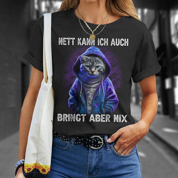 Nett Kann Ich Auch T-Shirt, Schwarzes Tee mit Spruch Geschenke für Sie