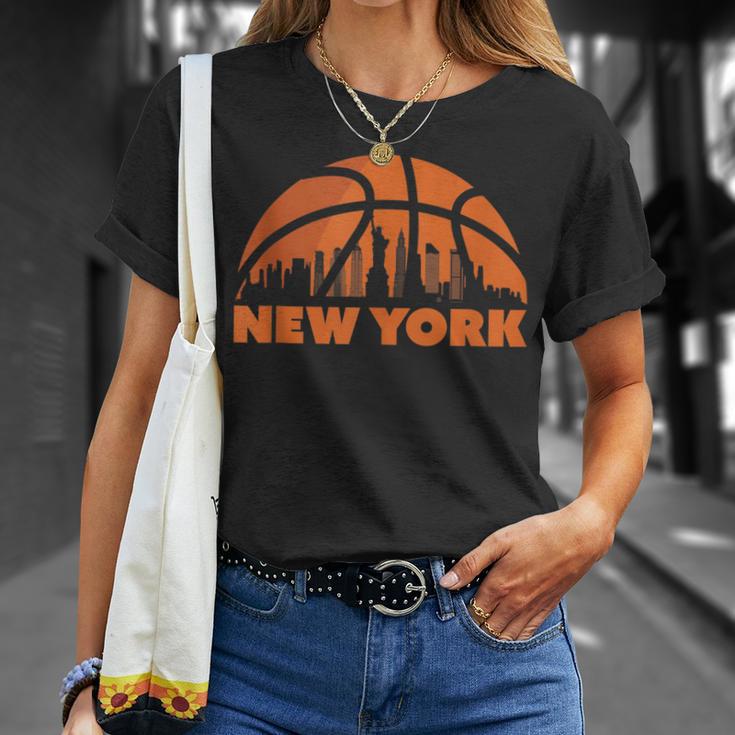 New York City Skyline New York Basketball Fan Jersey T-Shirt Gifts for Her