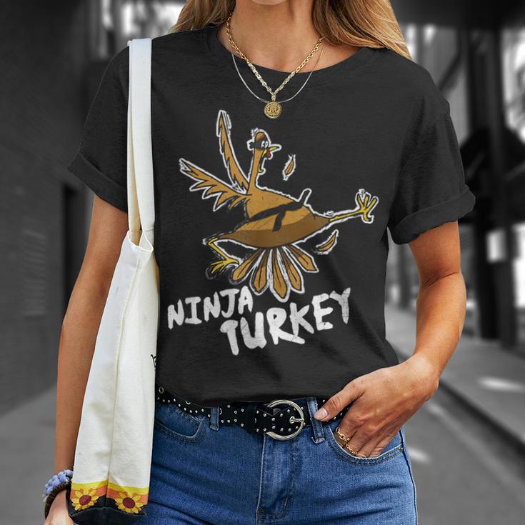 Ninja Turkey Bird Thanksgiving T-Shirt Gifts for Her