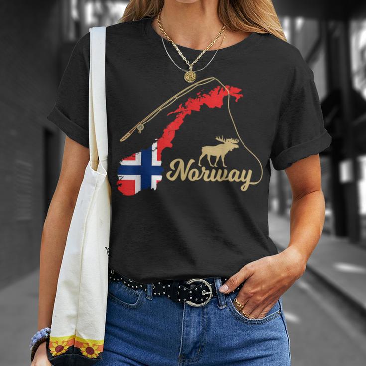 Norway Map Angel Elk T-Shirt Geschenke für Sie