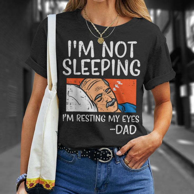 Not Sleeping Im Resting My Eyes Dad Joke Fathers Day T-Shirt Gifts for Her