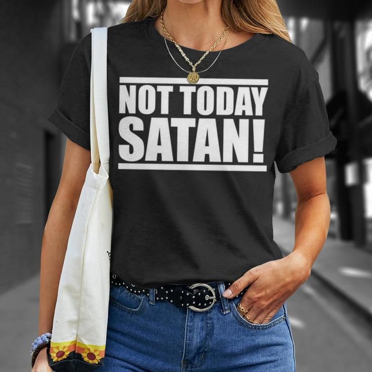 Not Today Satan – Motivierendes Mantra Gym Workout Männer Frauen T-Shirt Geschenke für Sie
