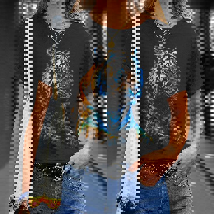Obra De Arte De Tigre Animal Arte Camiseta unisex Regalos para ella