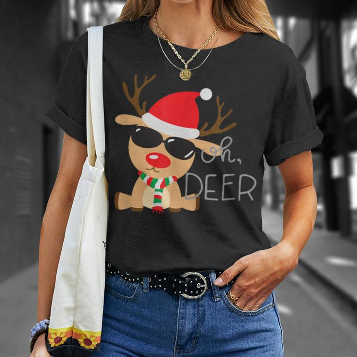 Oh Deer Reindeer T-Shirt Gifts for Her