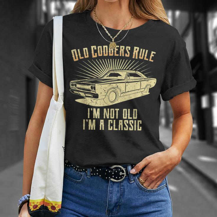 Old Codgers Rule-Classic Muscle Car Garage T-Shirt Gifts for Her