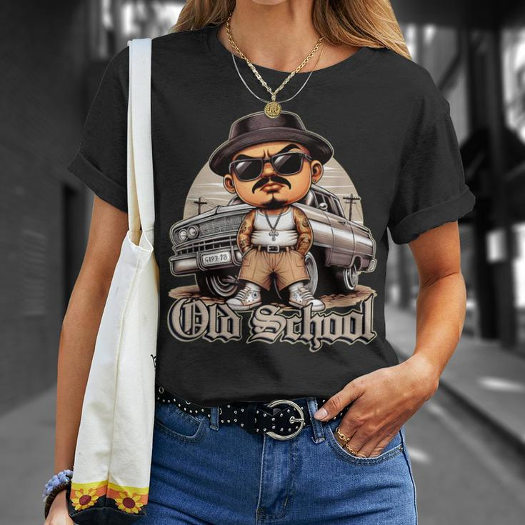 Old School Hip Hop Lowrider Chicano Cholo Low Rider T-Shirt Gifts for Her