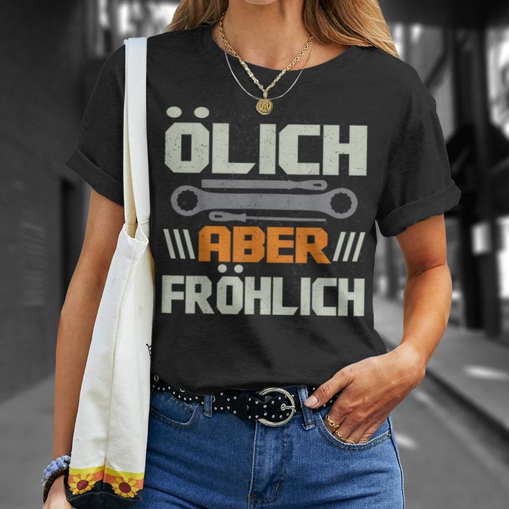 Ölich Aber Fröhlich Schrauber Garage Car Mechatronics T-Shirt Geschenke für Sie