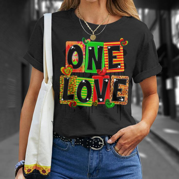 One Love Black History Month Pride African American Kente T-Shirt Gifts for Her