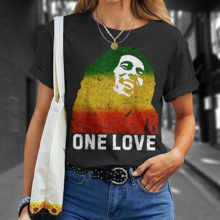 One Reggae Love Reggae Music Rastafarian Jamaica Rock Roots T-Shirt Gifts for Her