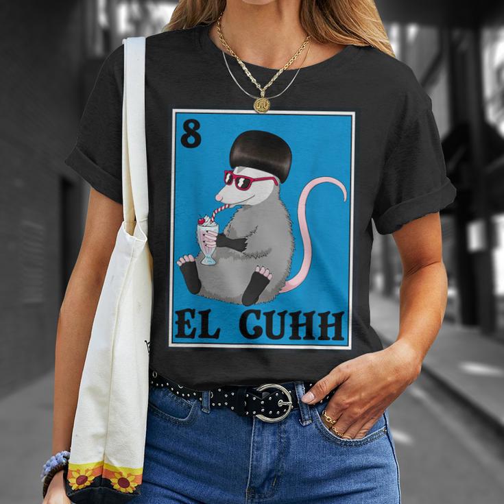 Opossum El Cuhh Takuache Cuh Trash Possum Mexican Card T-Shirt Gifts for Her