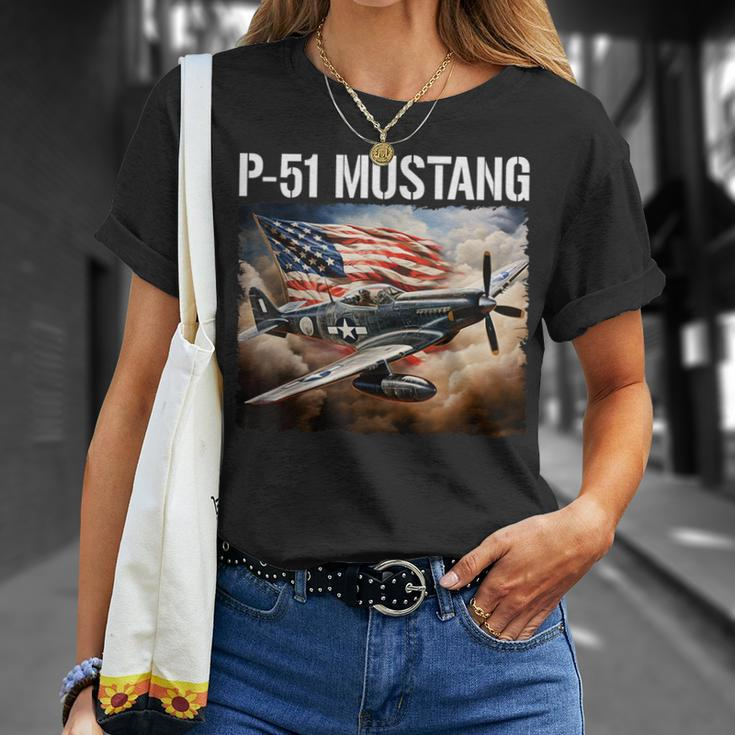 P-51 Mustang American Ww2 Fighter Airplane P-51 Mustang T-Shirt Gifts for Her