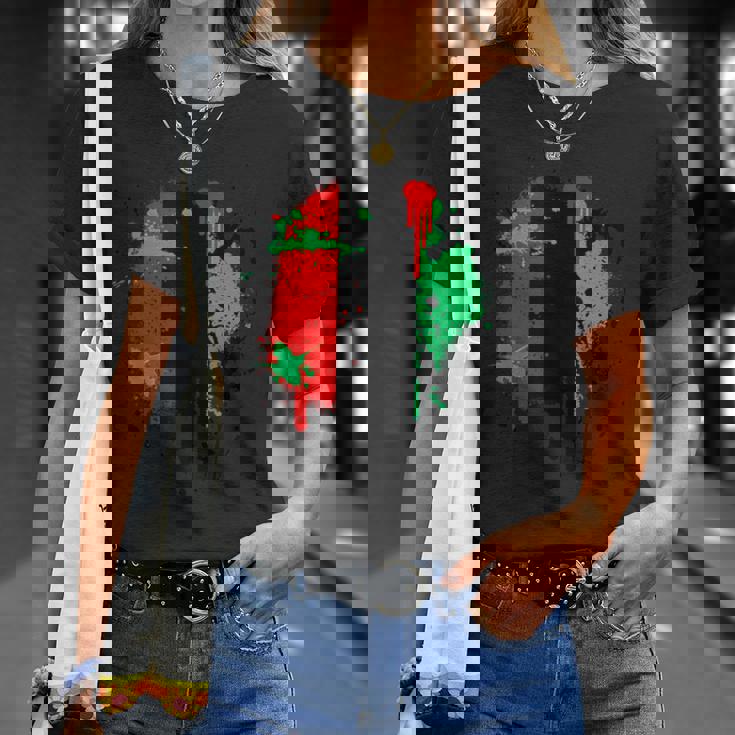 Pan African Flag Unia African American Flag T-Shirt Gifts for Her