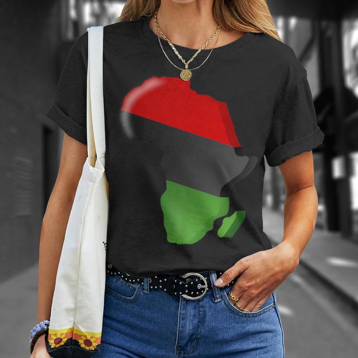 Pan African Unia Flag Map Continent T-Shirt Gifts for Her