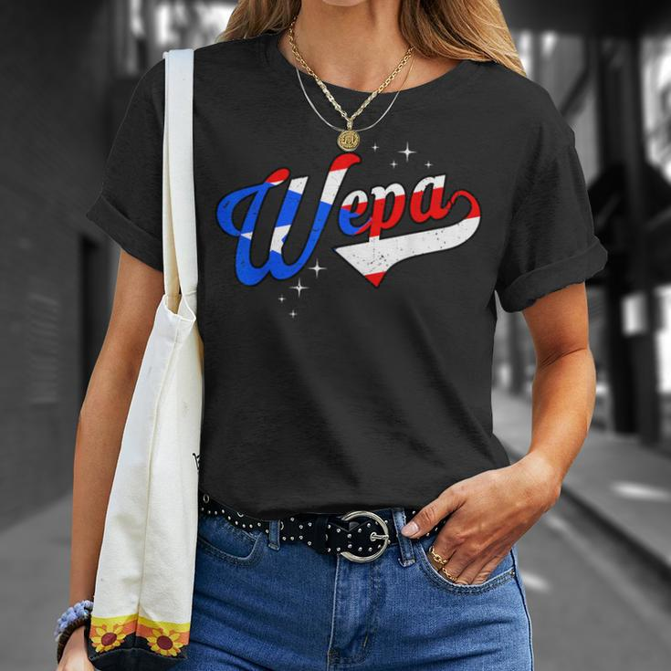 Hispanic Heritage Month Puerto Rico Wepa Boricua Rican Flag T-Shirt Gifts for Her