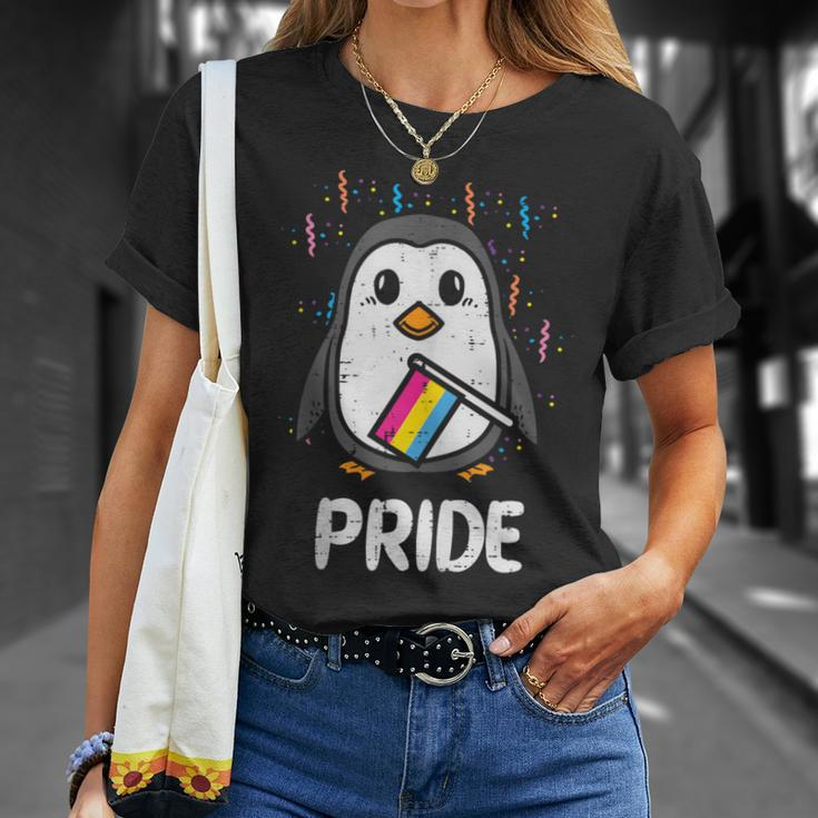 Pansexual Flag Penguin Lgbt Pan Pride Stuff Animal T-Shirt Gifts for Her