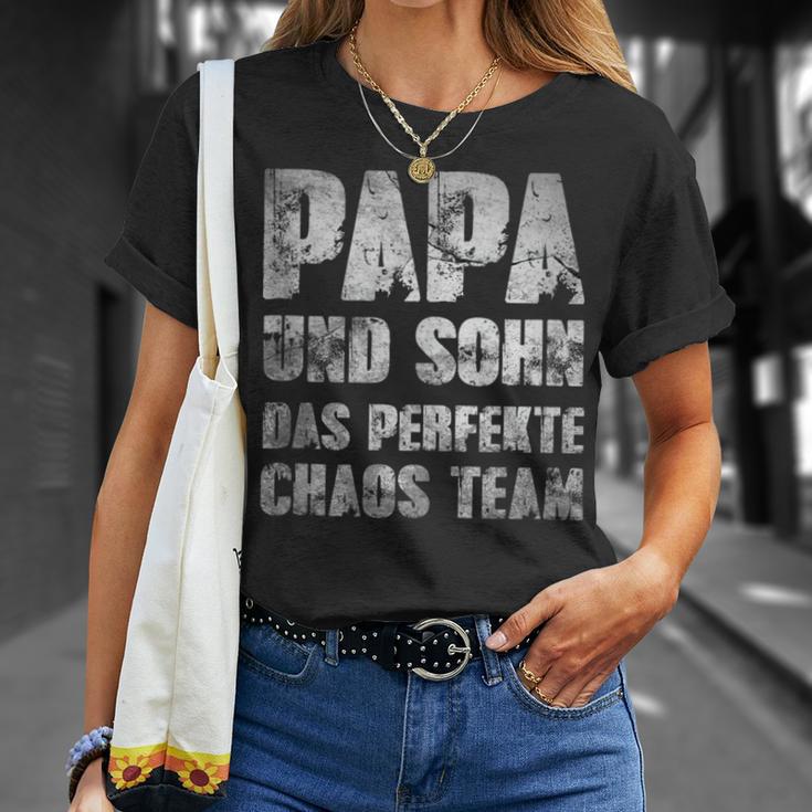 Papa & Sohn Das Perfekte Chaos Teamatertag Männertagater T-Shirt Geschenke für Sie