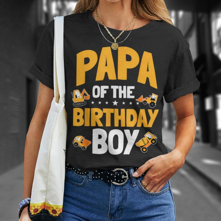 Papa Of The Birthday Boy Construction Worker Bday Party T-Shirt Gifts for Her