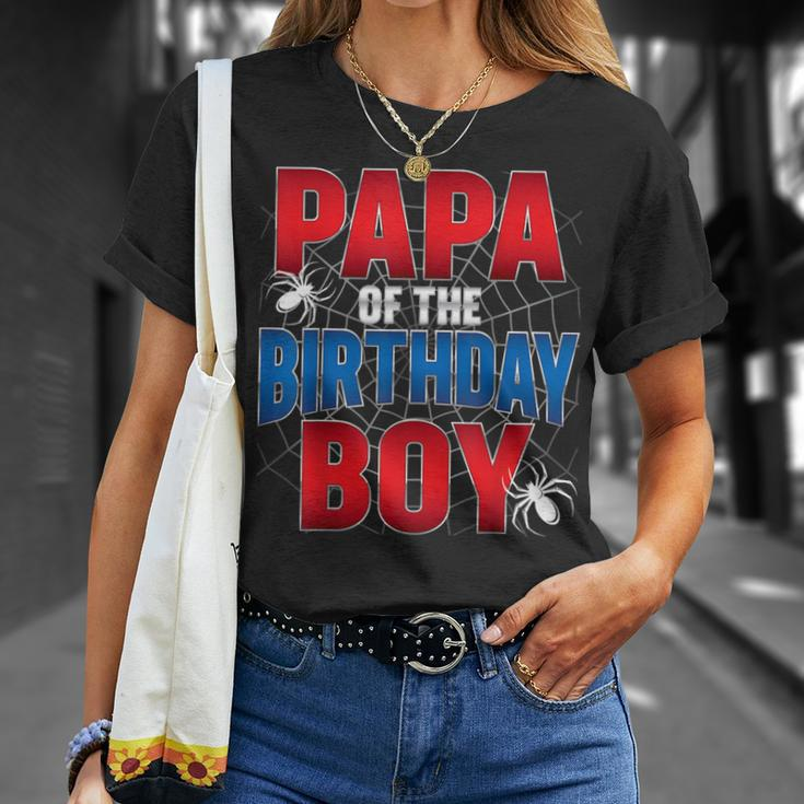 Papa Of The Birthday Boy Costume Spider Web Birthday Party T-Shirt Gifts for Her