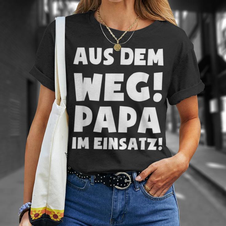 Papa Im Einsatz Father's Day Father T-Shirt Geschenke für Sie