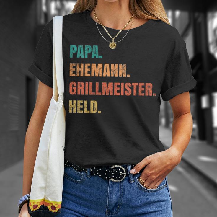 Papa Grillmeister Ehemann Held T-Shirt Geschenke für Sie