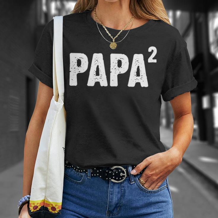 Papa Hoch Zwei Geschenk Announcement Fürater2nd Kind T-Shirt Geschenke für Sie