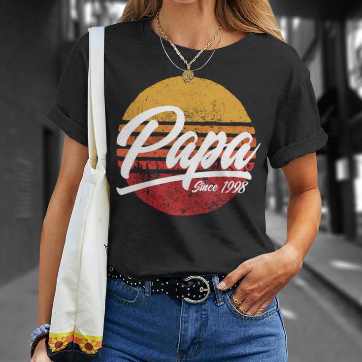 Papa Seit 1998 23 Geburtstag 23 Jahre Als Papa Retro T-Shirt Geschenke für Sie