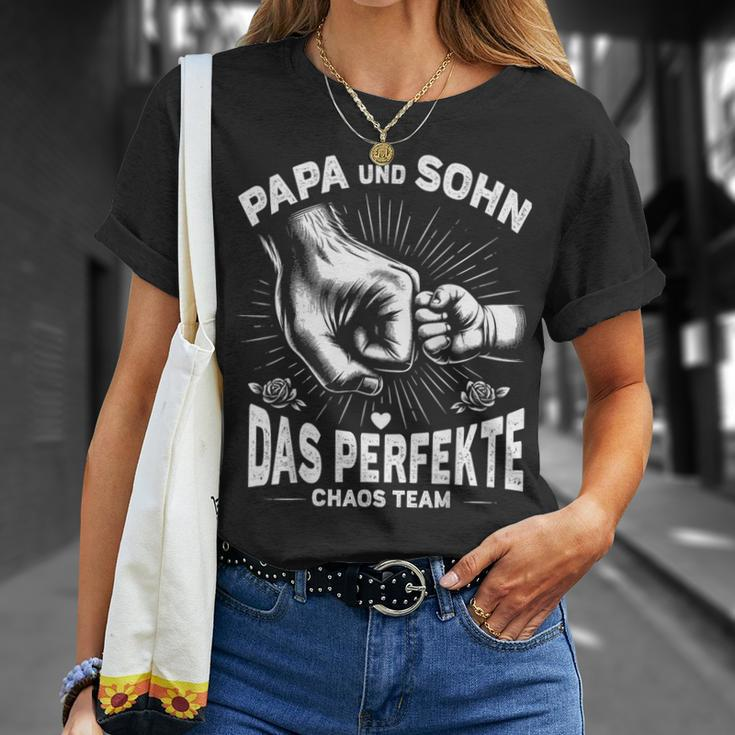 Papa Und Sohn Das Perfekte Chaos Team Father's Birthday T-Shirt Geschenke für Sie