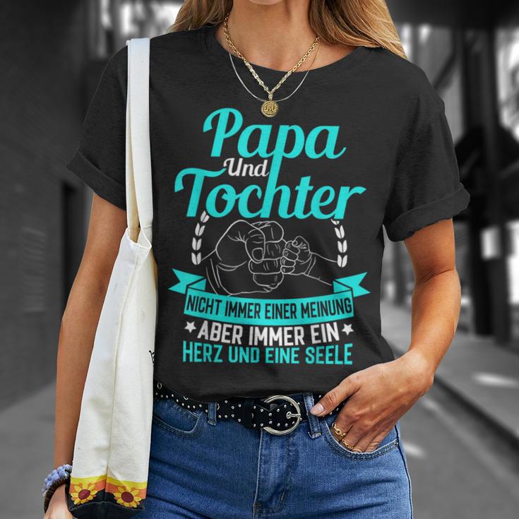 Papa Und Tochter Ein Herz Und Eine Seeleatertag Geschenk T-Shirt Geschenke für Sie