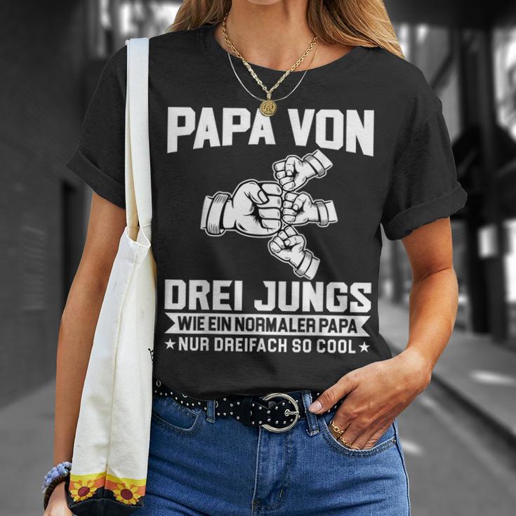 With Papaon Drei Jungs Wie Papa German T-Shirt Geschenke für Sie